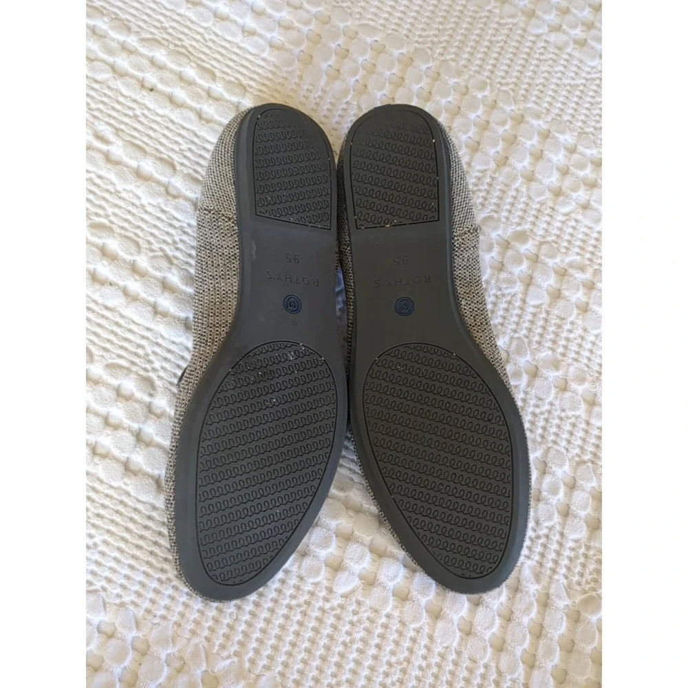 Rothy's The Loafer Gray Stripe Taupe Heather‎ Gray Sz 9.5